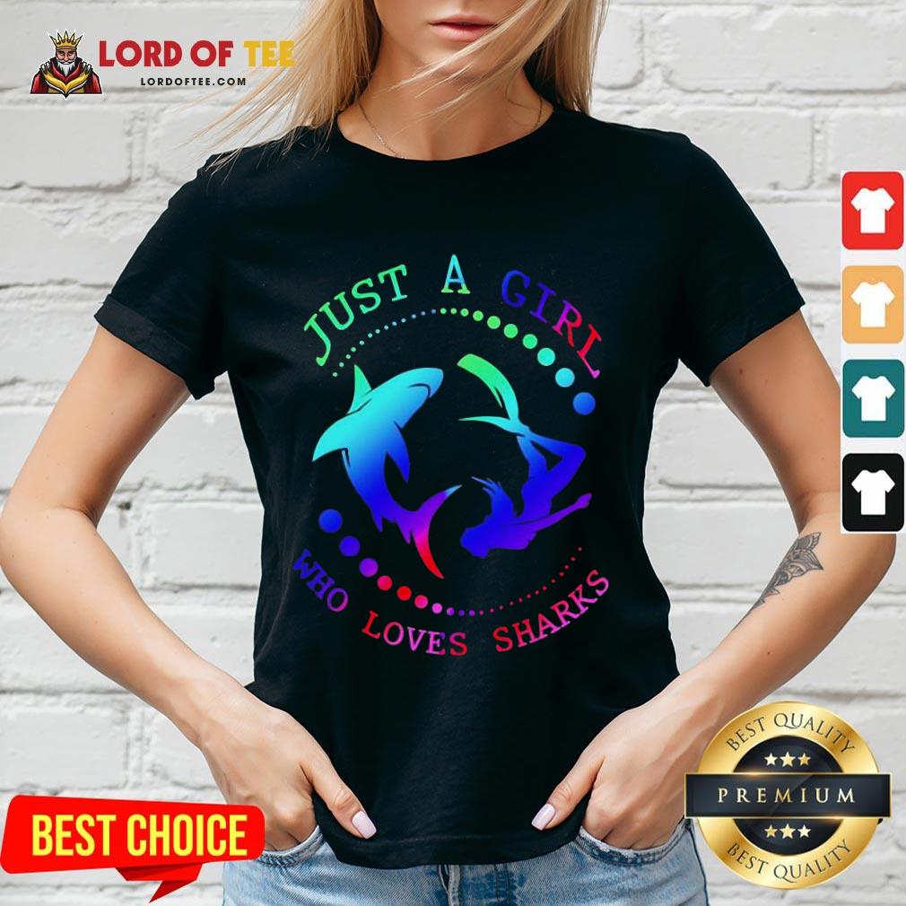 Good Just A Girl Who Loves Sharks V-neck