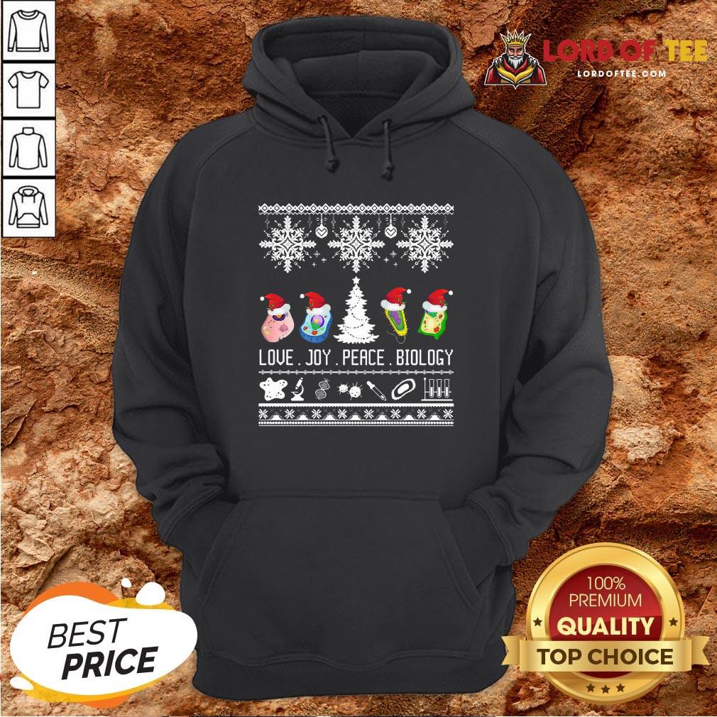 Good Love Joy Peace Biology Ugly Christmas Hoodie