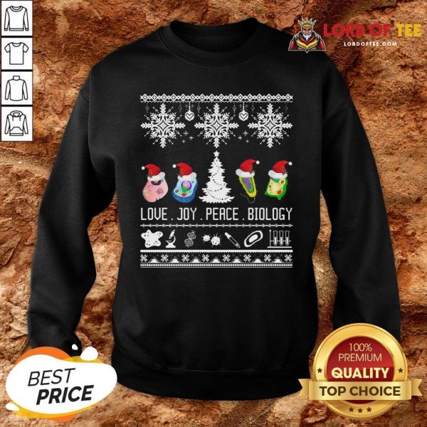 Good Love Joy Peace Biology Ugly Christmas SweatShirt