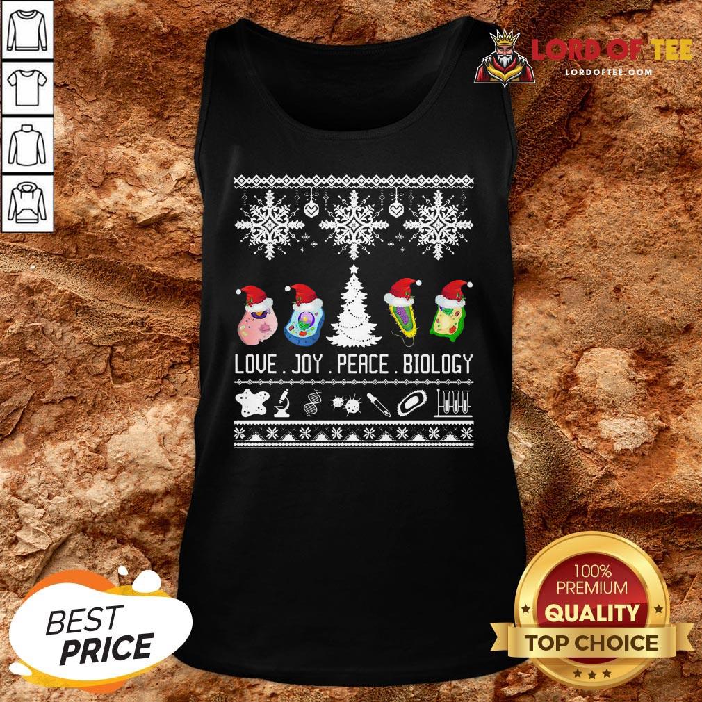 Good Love Joy Peace Biology Ugly Christmas Tank Top