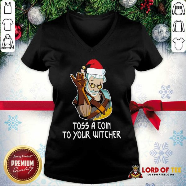 Hot Geralt Toss A Coin To Your Witcher Christmas V-neck