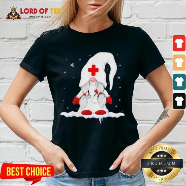 Hot Gnome Nurse Christmas V-neck