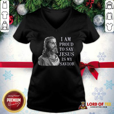 I Am Proud To Say Jesus Is My Savior V-neck - Design By Lordoftee.com