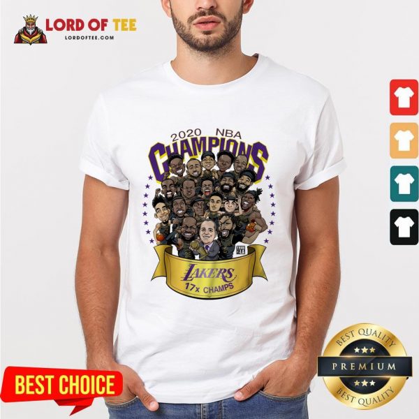 Nice 2020 NBA Champions Los Angeles Lakers 17 Champs Cartoon Shirt