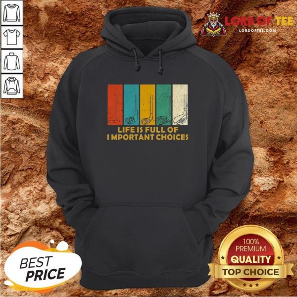 Nice Golfers Saying Life Is Full Of Important Choices Golfing Hoodie