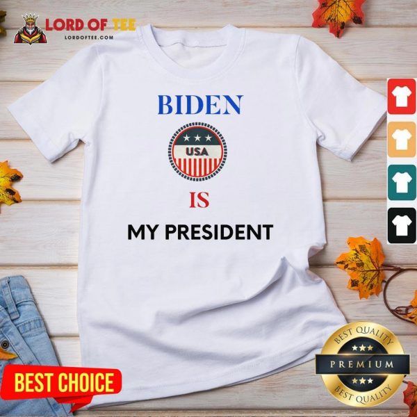 Official Biden Is My President Us Flag Logo Election V-neck