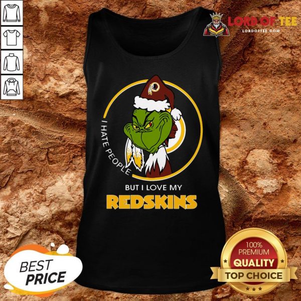 Official Grinch I Hate People But I Love My Washington Redskins Tank Top