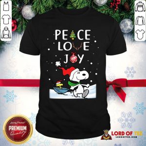 Official Merry Christmas Peanuts Snoopy Peace Love Joy Shirt
