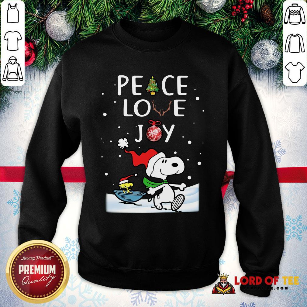 Official Merry Christmas Peanuts Snoopy Peace Love Joy SweatShirt