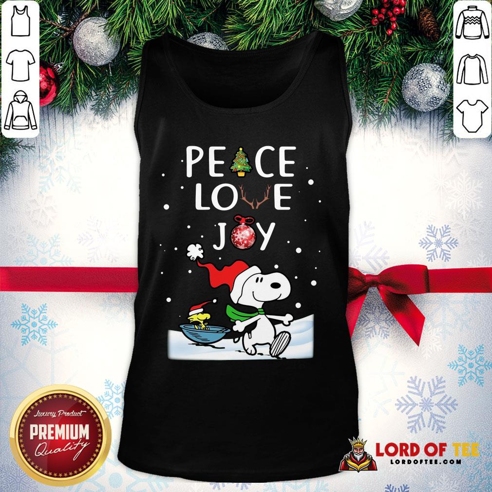 Official Merry Christmas Peanuts Snoopy Peace Love Joy Tank Top