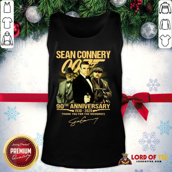 Perfect Sean Connery 007 90th Anniversary 1930-2020 Thank You For The Memories Signature Tank Top