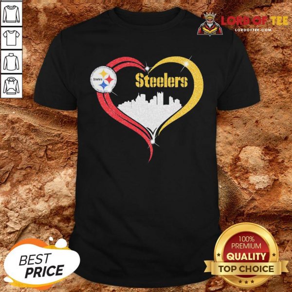 Premium Diamond Love Pittsburgh Steelers City Heart Shirt
