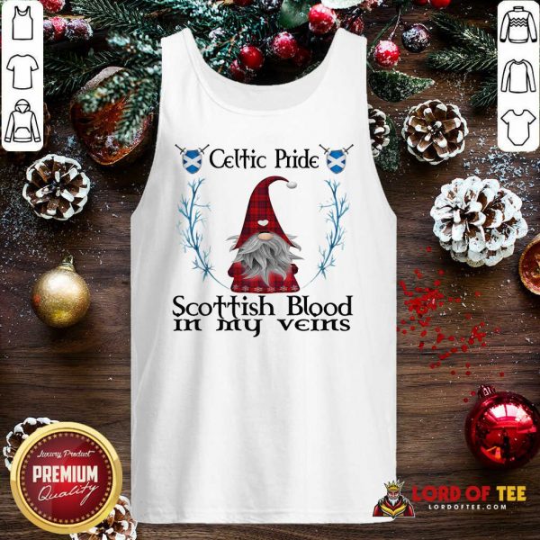 Gnome Celtic Pride Scottish Blood In My Veins Tank Top