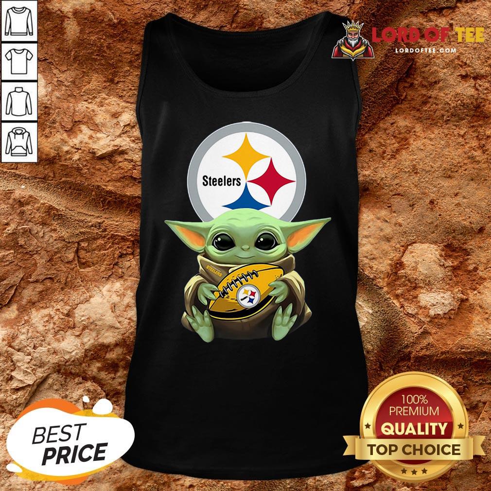 Pretty Star Wars Baby Yoda Hug Pittsburgh Steelers Tank Top
