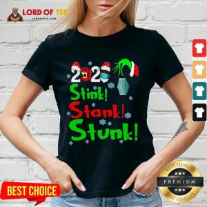 Pretty Stink Stank Stunk Funny Grinch Holiday Christmas V-neck