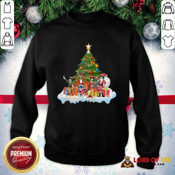 Pretty Stitch Santa Claus Elf Reindeer Christmas Tree SweatShirt