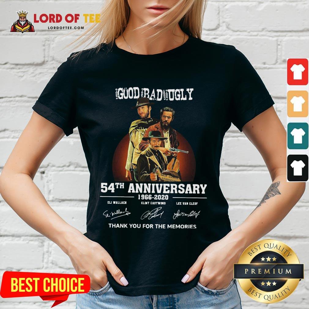 Pretty The Good The Bad And The Ugly 54th Anniversary 1966-2020 Thank You For The Memories Signatures V-neck