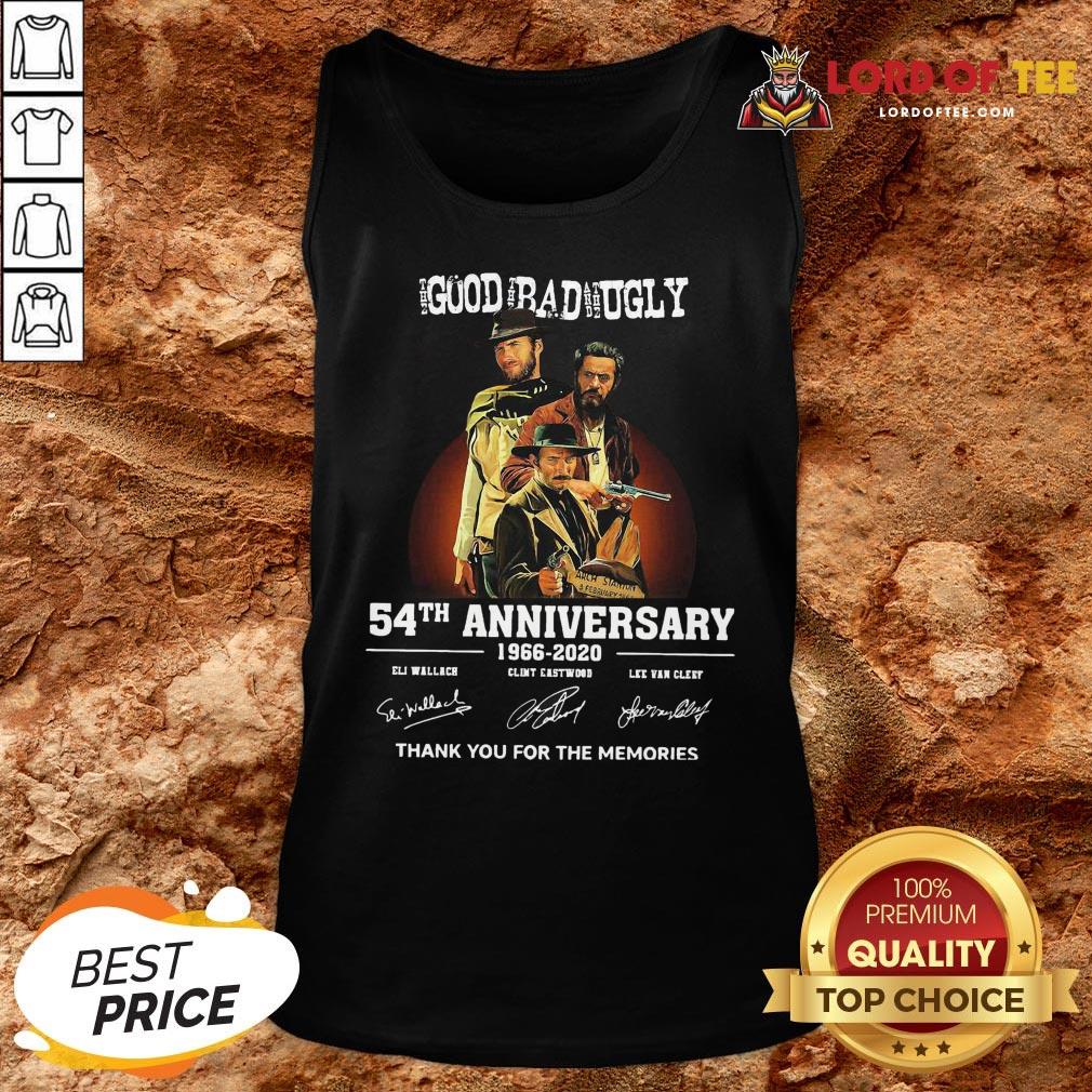 Pretty The Good The Bad And The Ugly 54th Anniversary 1966-2020 Thank You For The Memories Signatures Tank Top