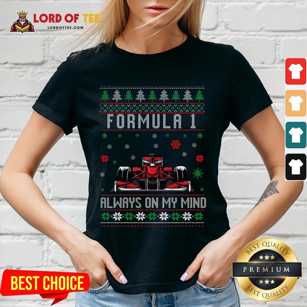 Top Formula 1 Always On My Mind Ugly Christmas V-neck