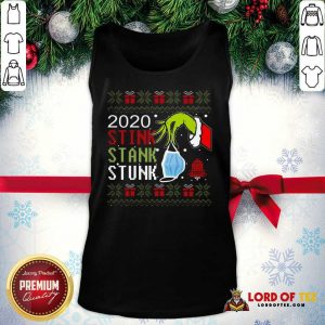 Top Hand Grinch Holding Mask 2020 Stink Stank Stunk Ugly Christmas Tank Top