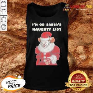 Top It Pennywise I’m On Santa’s Naughty List Halloween Tank Top
