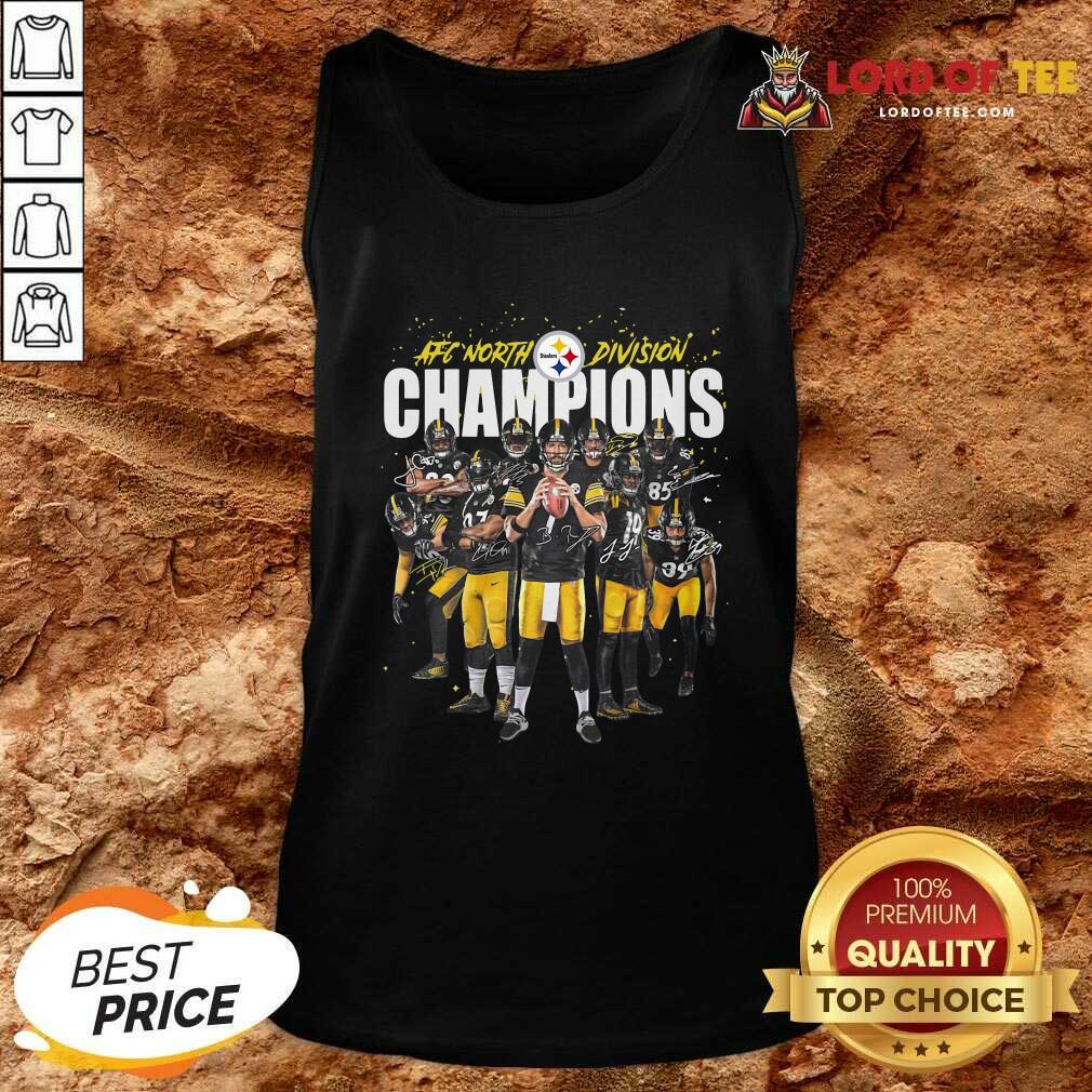 Pittsburgh Steelers Team Football Afc North Division Champions Signatures Tank Top - Desisn By Lordoftee.com