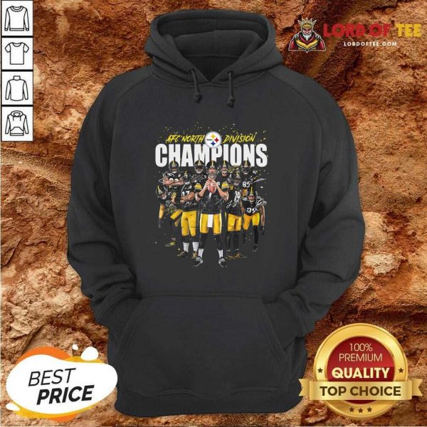 Pittsburgh Steelers Team Football Afc North Division Champions Signatures Hoodie - Desisn By Lordoftee.com