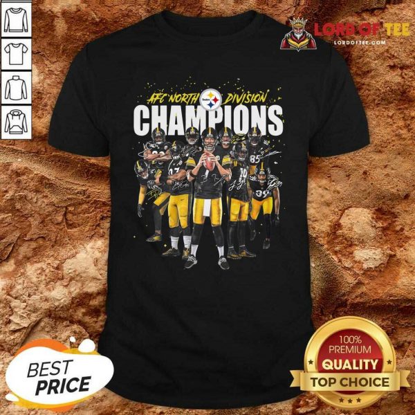 Pittsburgh Steelers Team Football Afc North Division Champions Signatures Shirt - Desisn By Lordoftee.com
