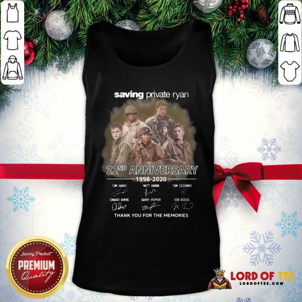 Saving Private Ryan 22nd Anniversary 1988 2020 Thank You For The Memories Signatures Tank Top - Desisn By Lordoftee.com