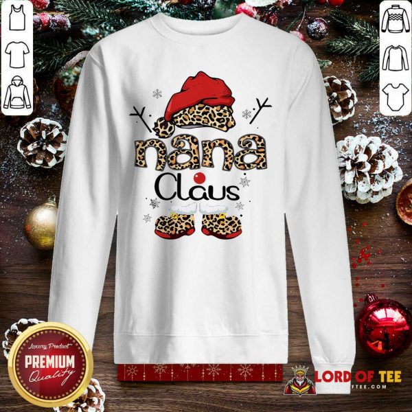 Leopard Nana Claus Ugly Christmas Sweatshirt-Design By Lordoftee.com