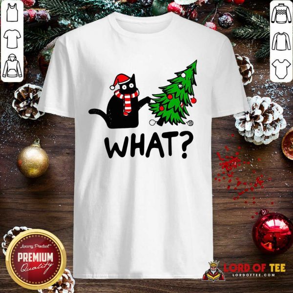 Black Cat Pine What Christmas Shirt-Design By Lordoftee.com