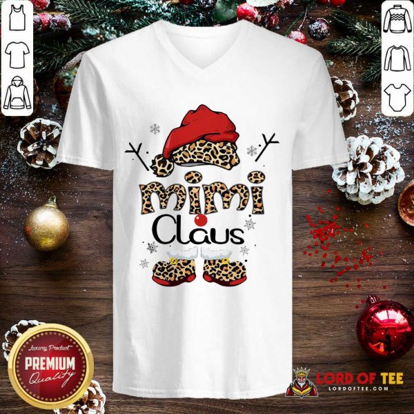 Leopard Mimi Claus Ugly Christmas V-neck-Design By Lordoftee.com