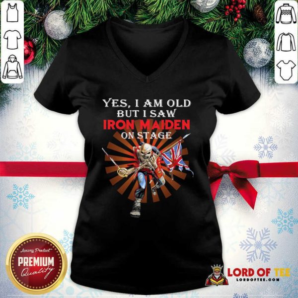 Yes I Am Old But I Saw Iron Maiden On Stage Skeleton V-neck - Desisn By Lordoftee.com