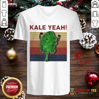 Kale Yeah Vintage V-neck-Design By Lordoftee.com 