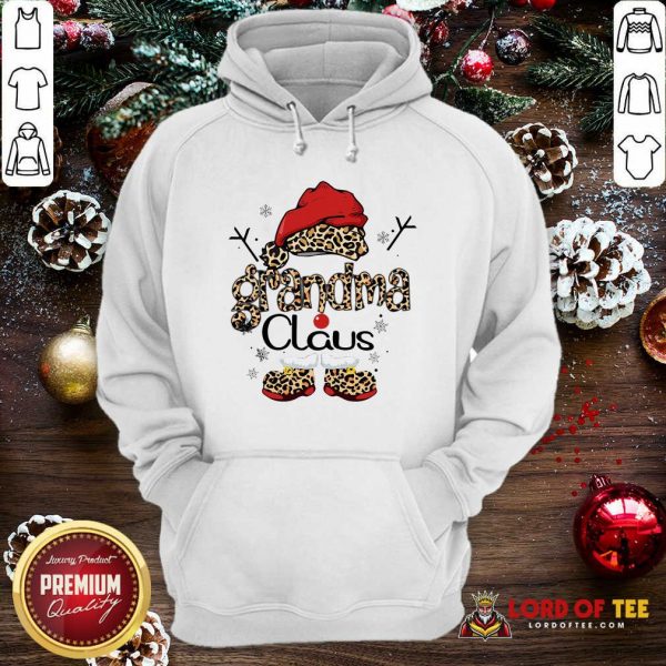 Leopard Grandma Claus Ugly Christmas Sweatshirt-Design By Lordoftee.com