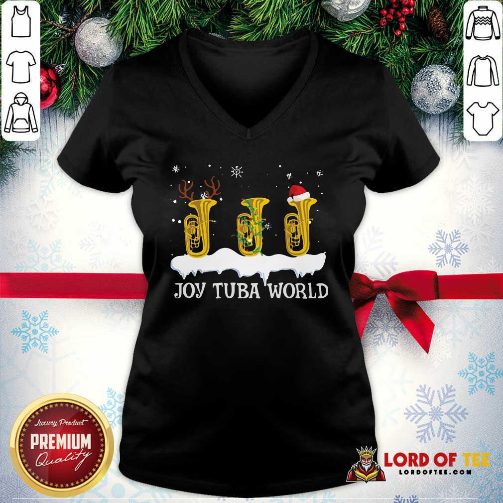 Joy Tuba World Christmas V-neck-Design By Lordoftee.com 