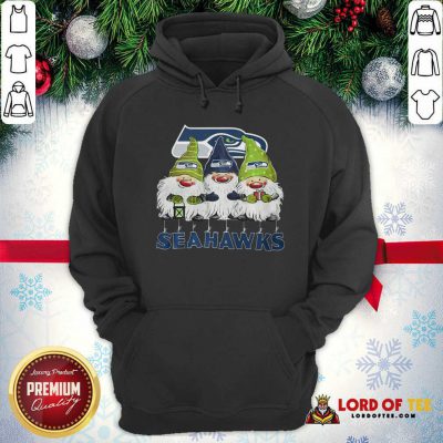 Seattle Seahawks Gnomies Christmas Hoodie-Design By Lordoftee.com 