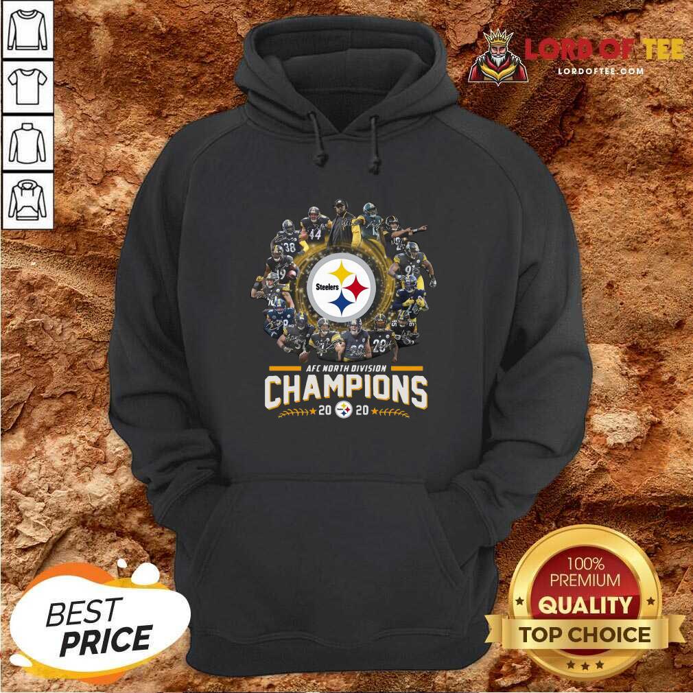Pittsburgh Steelers Team Football 2020 Afc North Division Signatures Hoodie - Desisn By Lordoftee.com