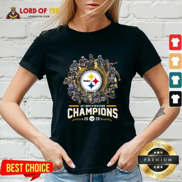 Pittsburgh Steelers Team Football 2020 Afc North Division Signatures V-neck - Desisn By Lordoftee.com
