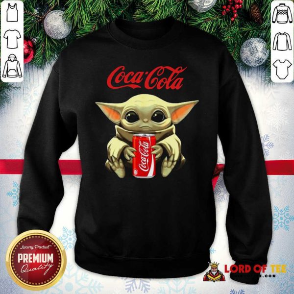 Star Wars Baby Yoda Hugs Coca Cola Soft Drink Sweatshirt-Design By Lordoftee.com