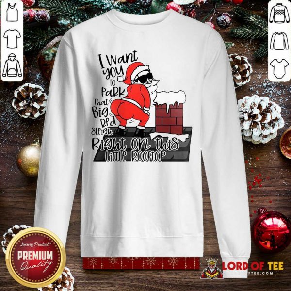 Santa Claus I Want You To Park That Big Red And Light Right On This Rooftop Ugly Christmas Sweatshirt-Design By Lordoftee.com