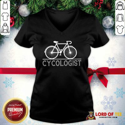The Bicycle Cycologist V-neck-Design By Lordoftee.com 