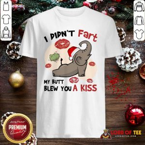 Baby Elephant Santa I Didn’t Fart My Butt Blew You A Kiss Merry Christmas Shirt-Design By Lordoftee.com
