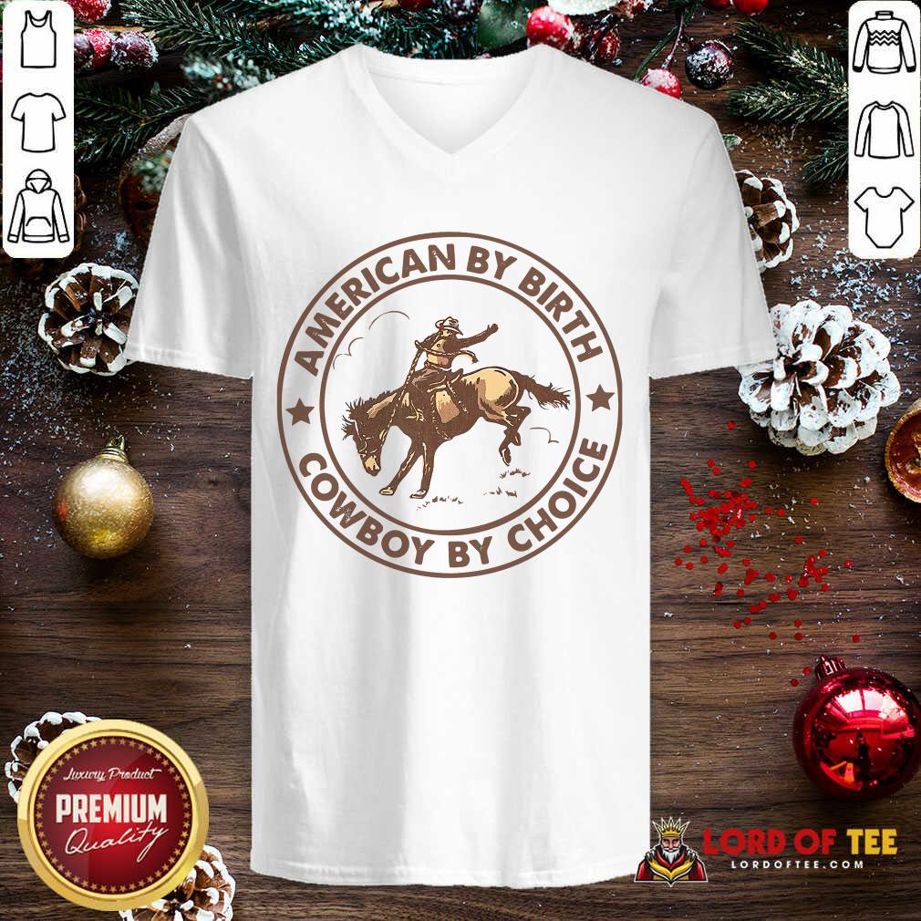 Horse American By Birth Cowboy By Choice V-neck-Design By Lordoftee.com 