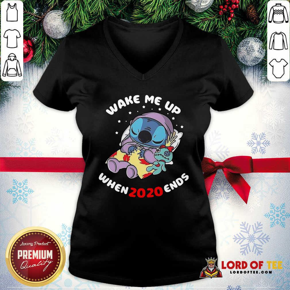 Stitch Wake Me Up When 2020 Ends V-neck-Design By Lordoftee.com 