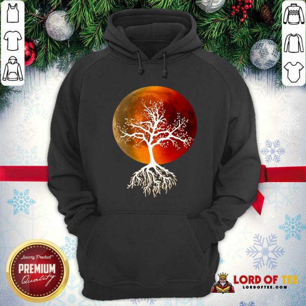 Blood Moon With Tree Moon Lunar Eclipse Moonlight Full Moon Pullover Hoodie - Design By Lordoftee.com