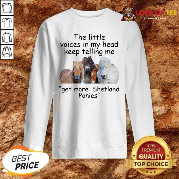 The Little Voices In My Head Keep Telling Me Get More Shetland Ponies Horses Sweatshirt - Desisn By Lordoftee.com