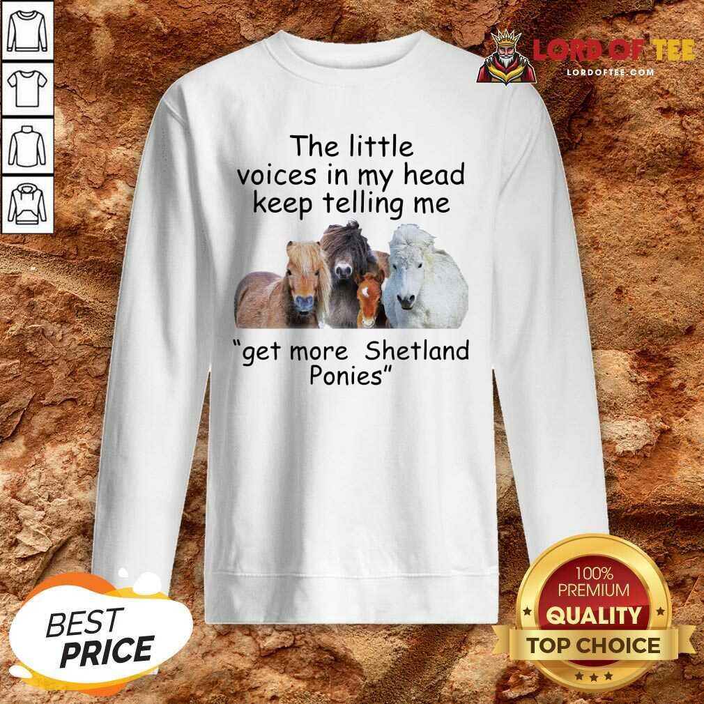 The Little Voices In My Head Keep Telling Me Get More Shetland Ponies Horses Sweatshirt - Desisn By Lordoftee.com