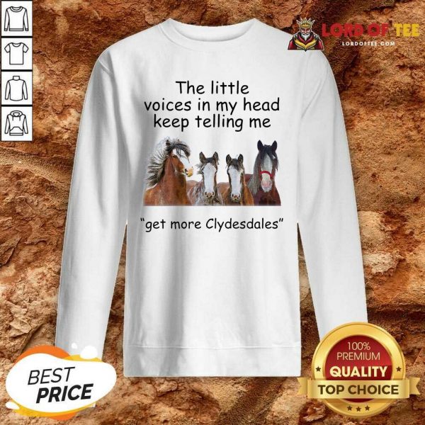 The Little Voices In My Head Keep Telling Me Get More Clydesdales Horses Sweatshirt - Desisn By Lordoftee.com