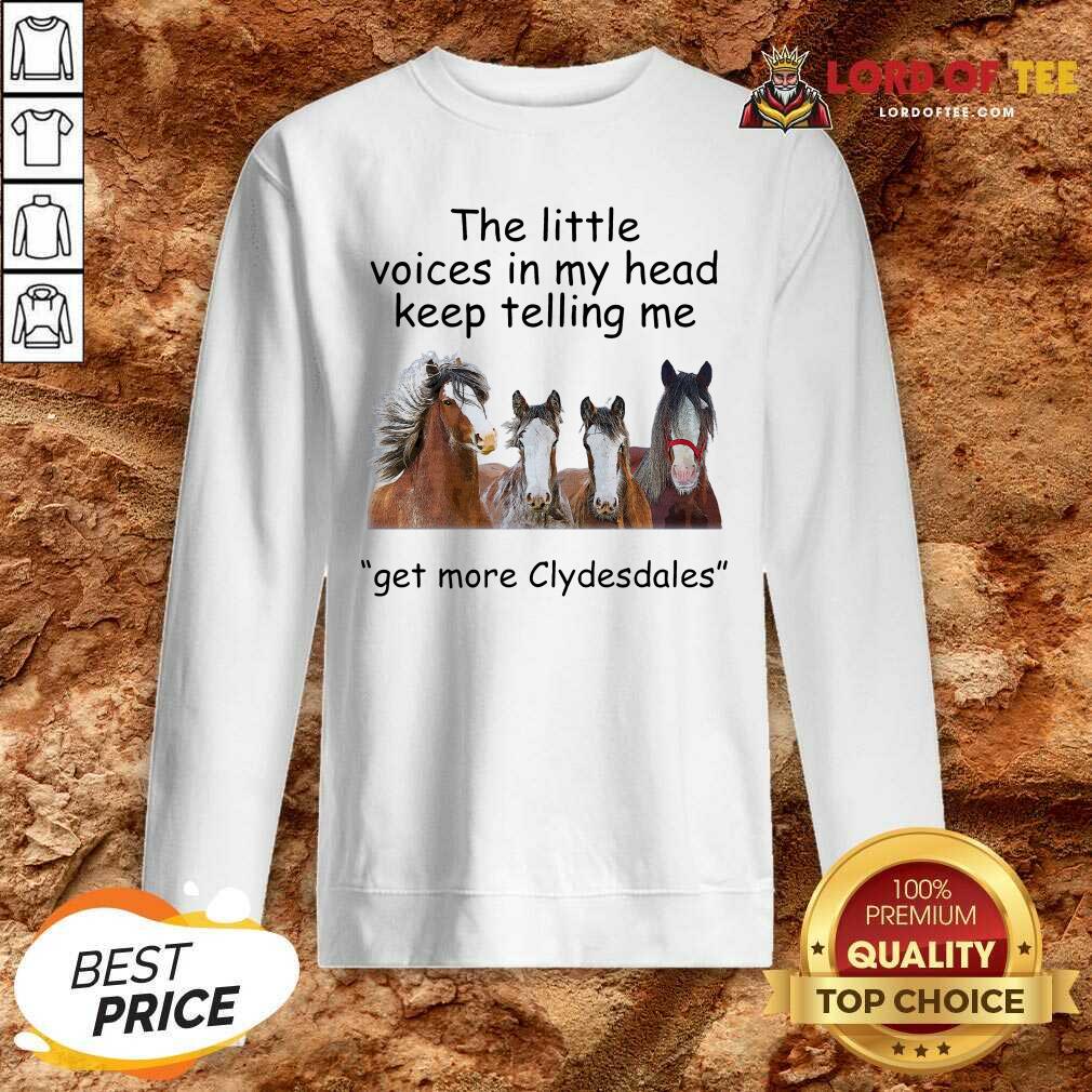 The Little Voices In My Head Keep Telling Me Get More Clydesdales Horses Sweatshirt - Desisn By Lordoftee.com 